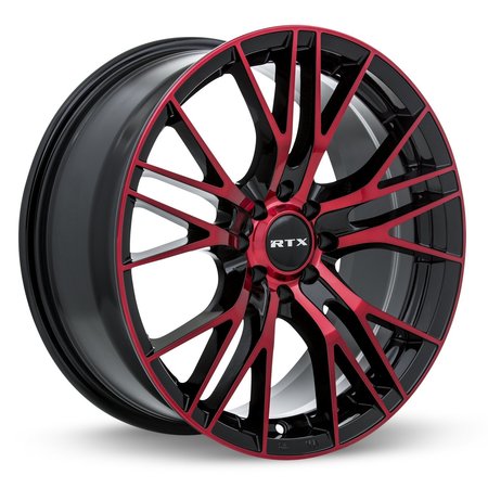 RTX Alloy Wheel, Vertex 17x7.5 5x114.3 ET40 C73.1 Black Machined Red 082316